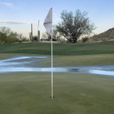 Golf Course with too much water saturation on the green.